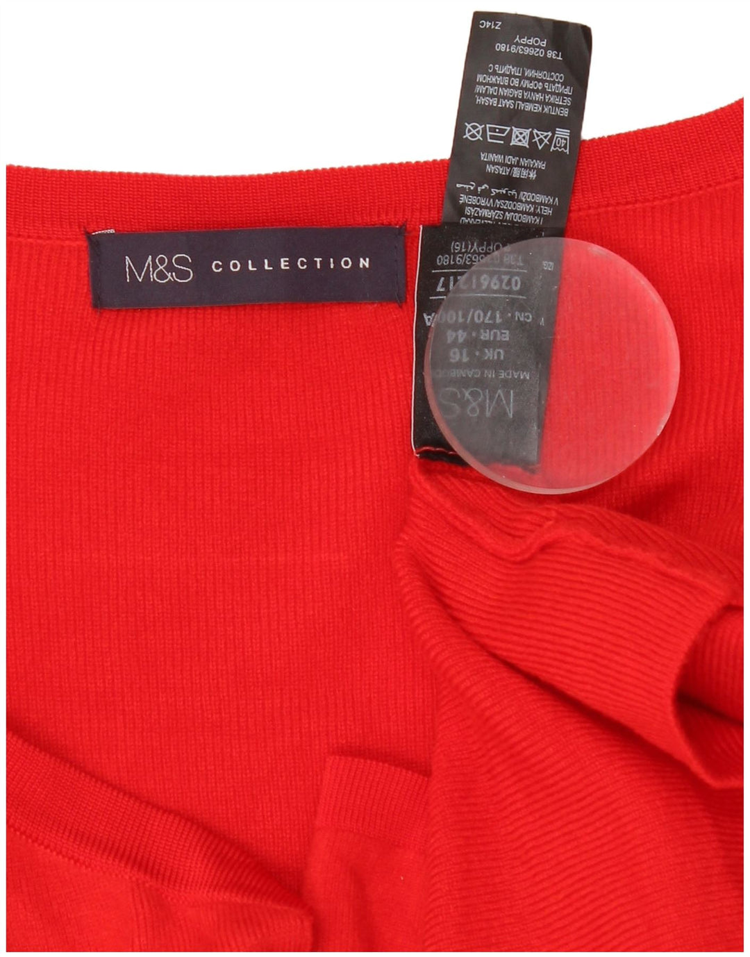 Marks & Spencer Damen Longline Open Cardigan Pullover UK 16 Large Rot