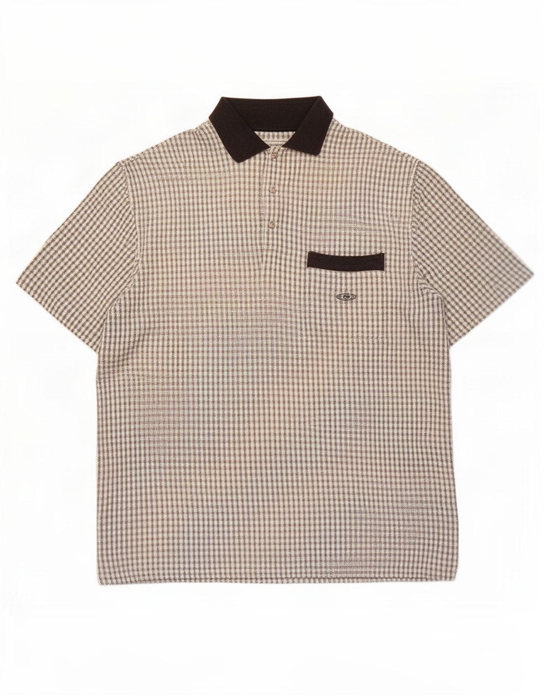 Cotton Republic Herren-Kurzarm-Pulloverhemd, groß, weiß kariert