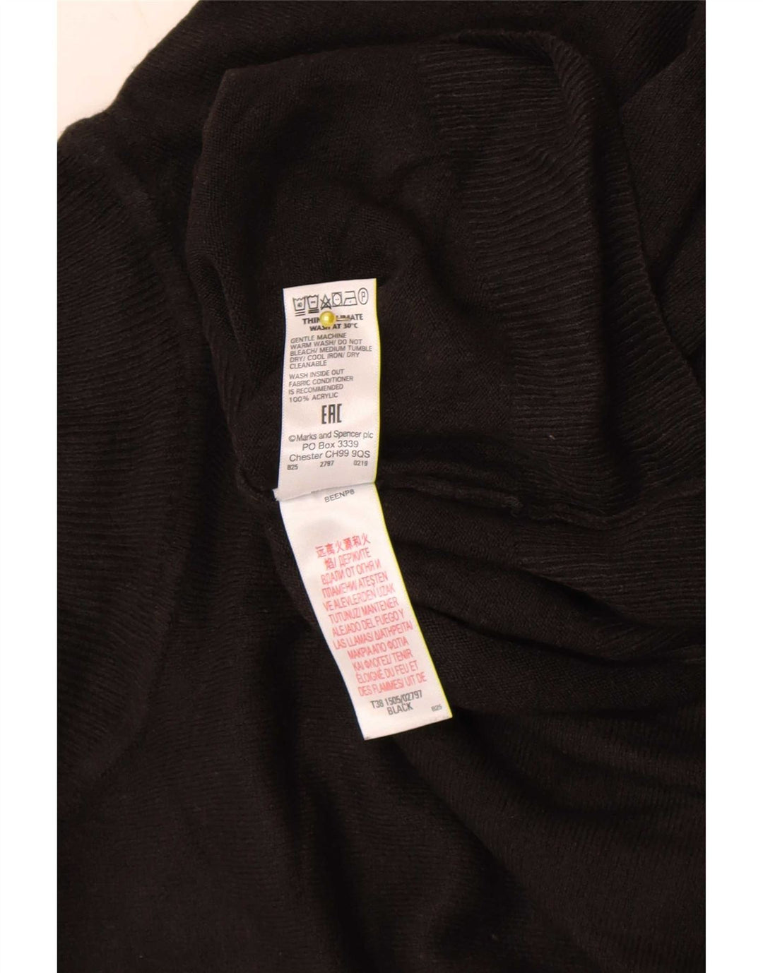 Marks & Spencer Damen-Pullover mit Rollkragen, Gr. 40, Größe L, Schwarz, Acryl