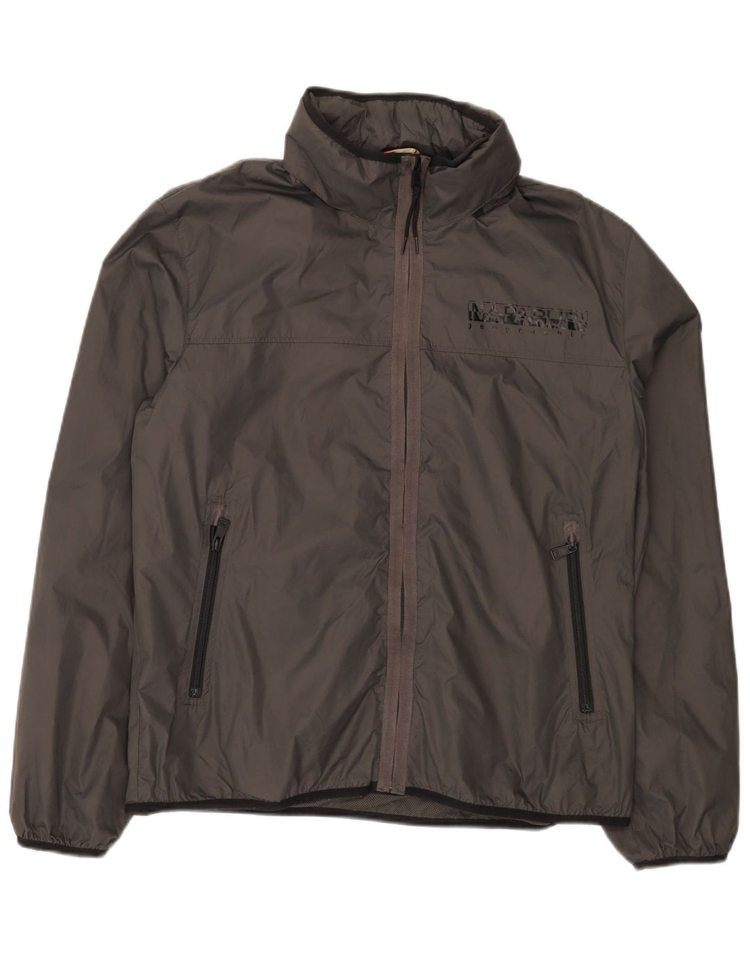 Napapijri Herren-Regenjacke mit Kapuze, UK 42, XL, Grau, Polyamid