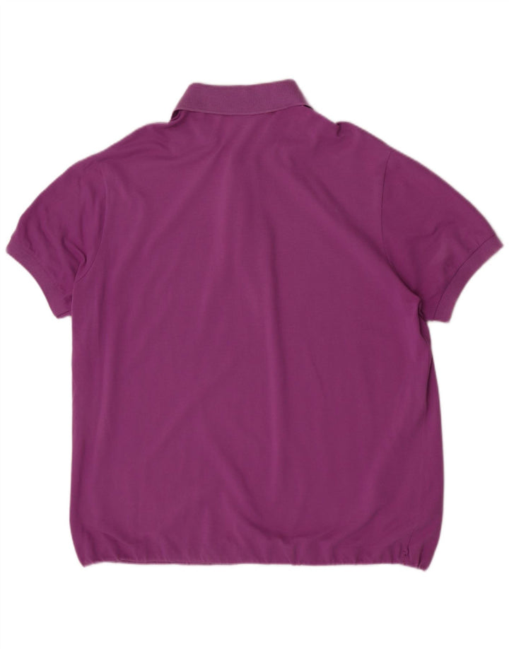 Lacoste Herren Poloshirt Größe 7 2XL Lila Baumwolle