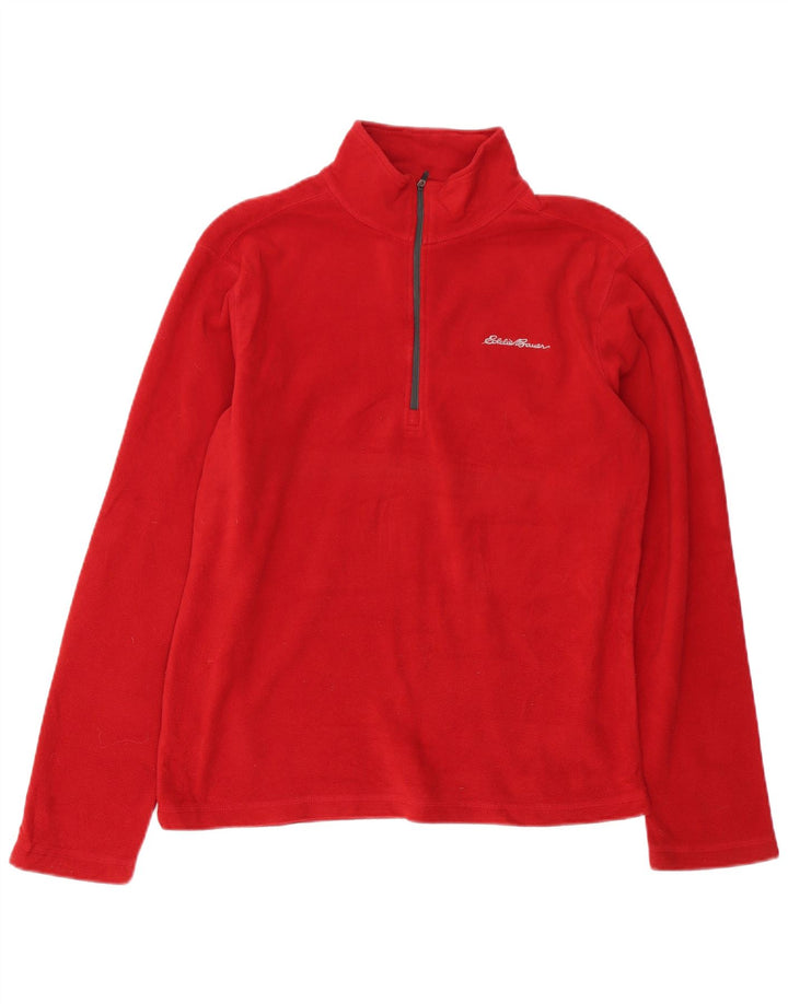 Eddie Bauer Herren-Fleecepullover mit Reißverschluss am Hals, kleines rotes Polyester
