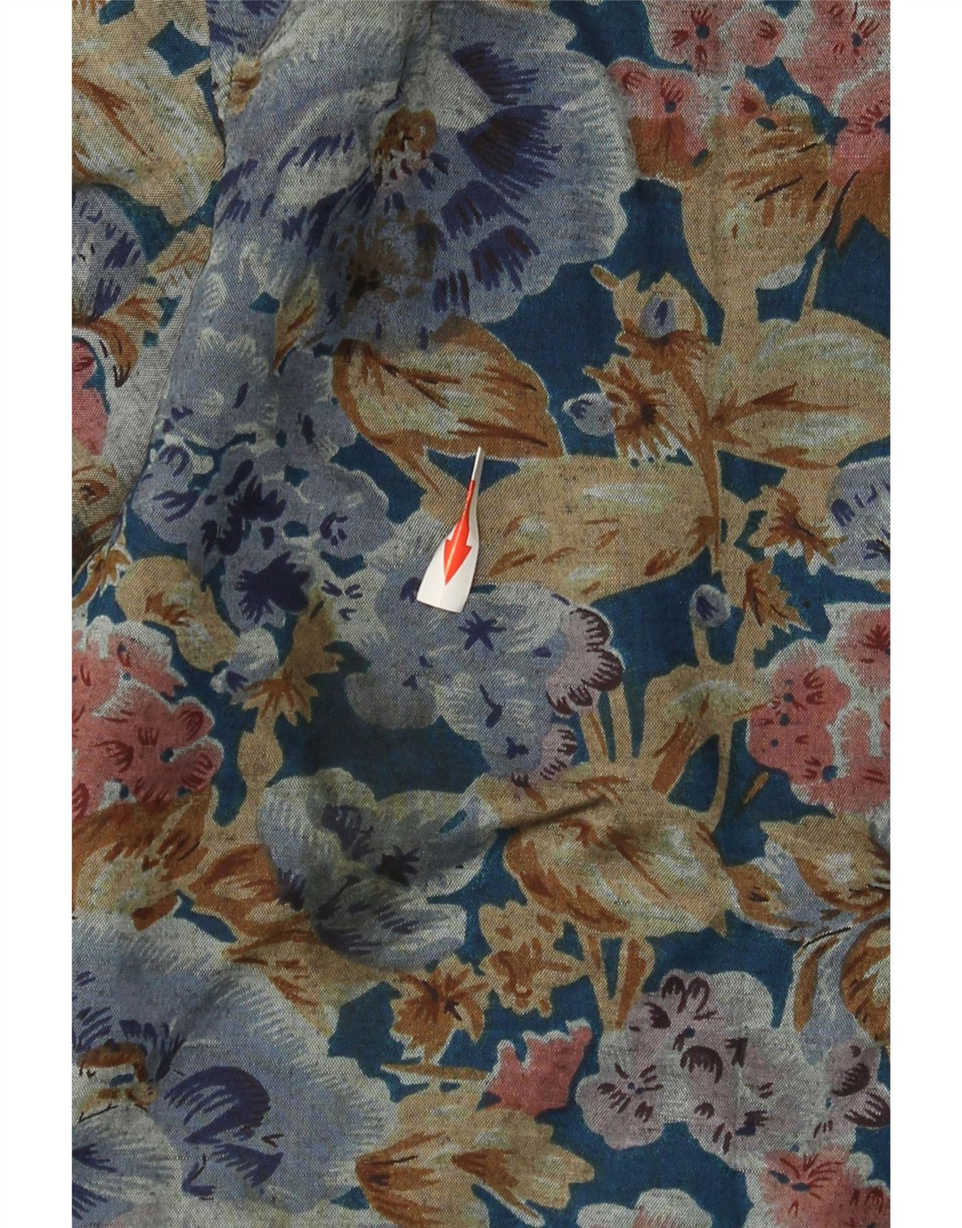 Vintage Herren-Hemd mit lockerer Passform, kleine, mehrfarbige, florale Viskose