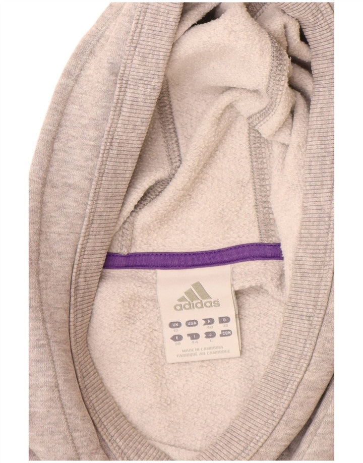 Adidas Damen Graphic Hoodie Pullover UK 12 Mittelgrau