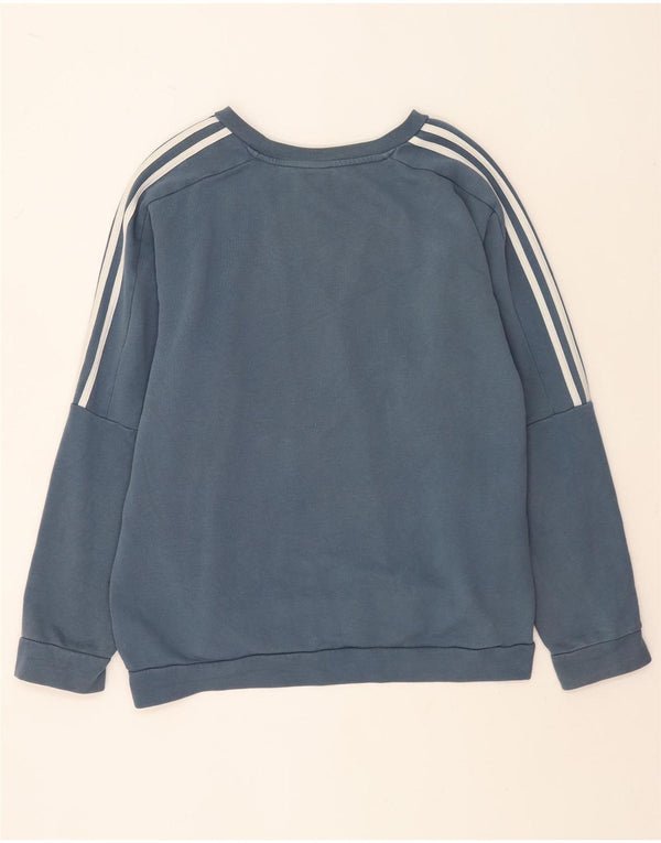 Adidas Damen Übergroßer Sweatshirt-Pullover UK 18 XL Marineblaue Baumwolle