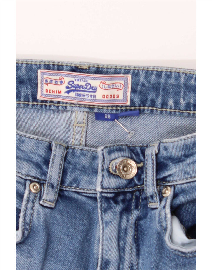 Superdry Damen Jeansshorts W28 mittelblaue Baumwolle