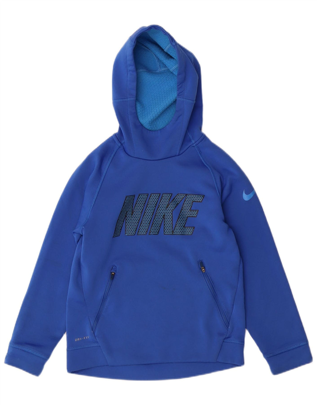 NIKE Dri Fit Graphic Kapuzenpullover für Jungen, 8–9 Jahre, Größe S, blau, Polyester