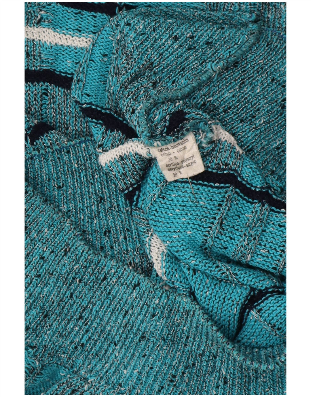 Les Jacquelines Herren-Pullover mit Rundhalsausschnitt, Größe 52, groß, blau gestreift