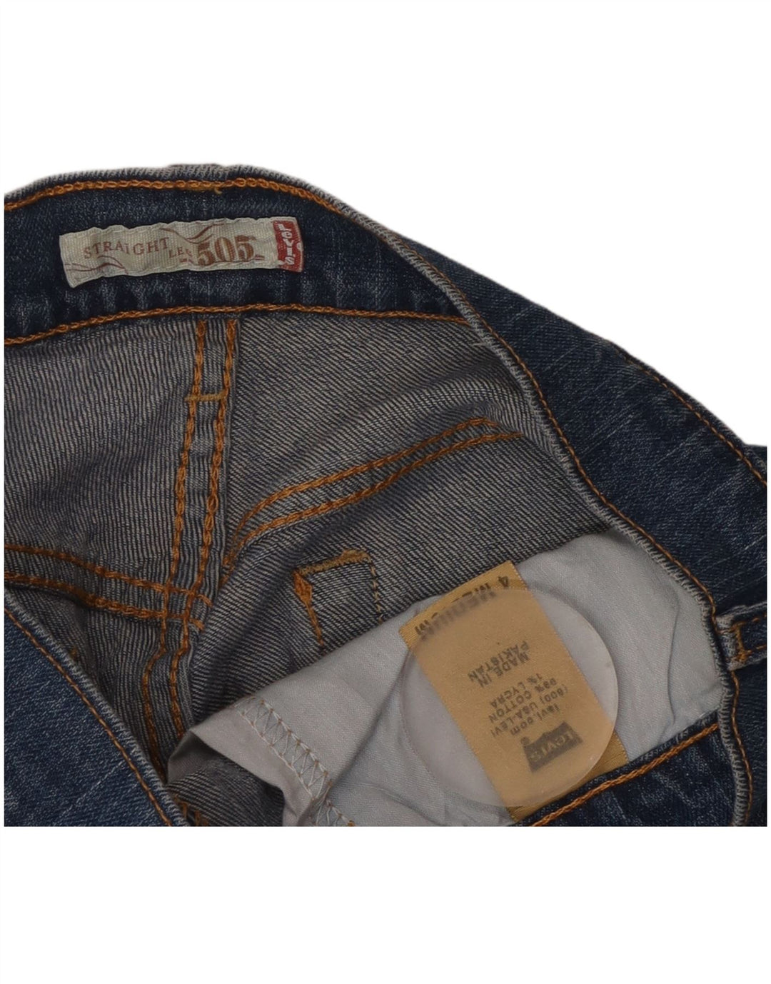 Levi's Damen 505 Straight Jeans US 4 Small W28 L32 Blaue Baumwolle