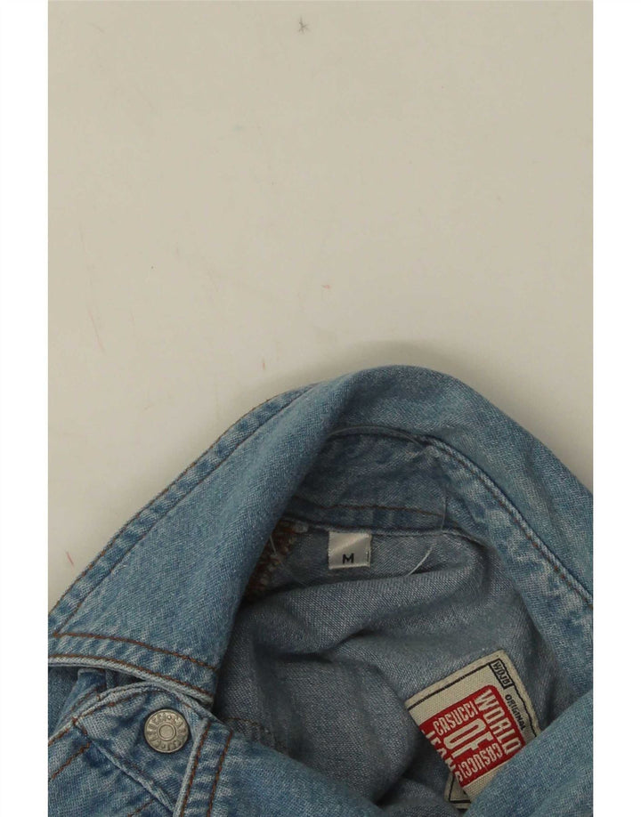 Casucci Herren-Jeanshemd aus mittelblauer Baumwolle