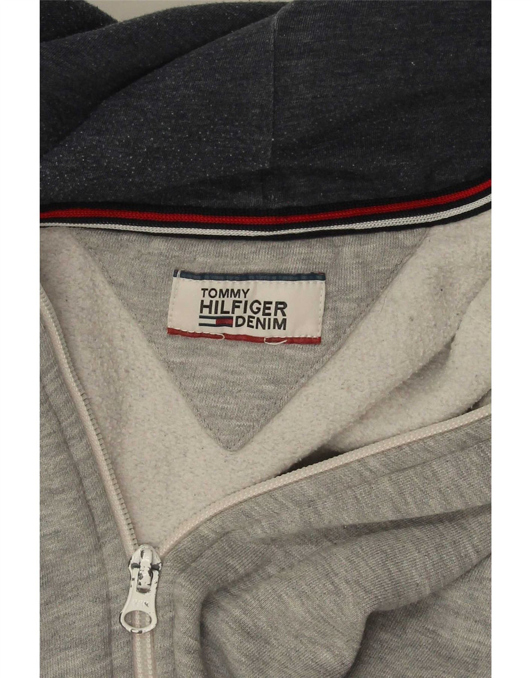 Tommy Hilfiger Herren-Kapuzenpullover mit Reißverschluss, groß, grau meliert