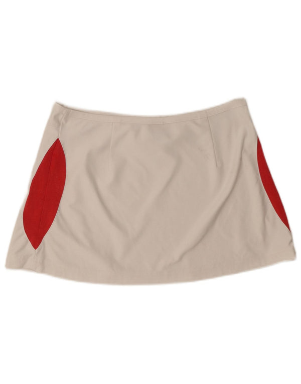 Vintage Damen Tennisrock UK 16 Groß Weiß Farbblock