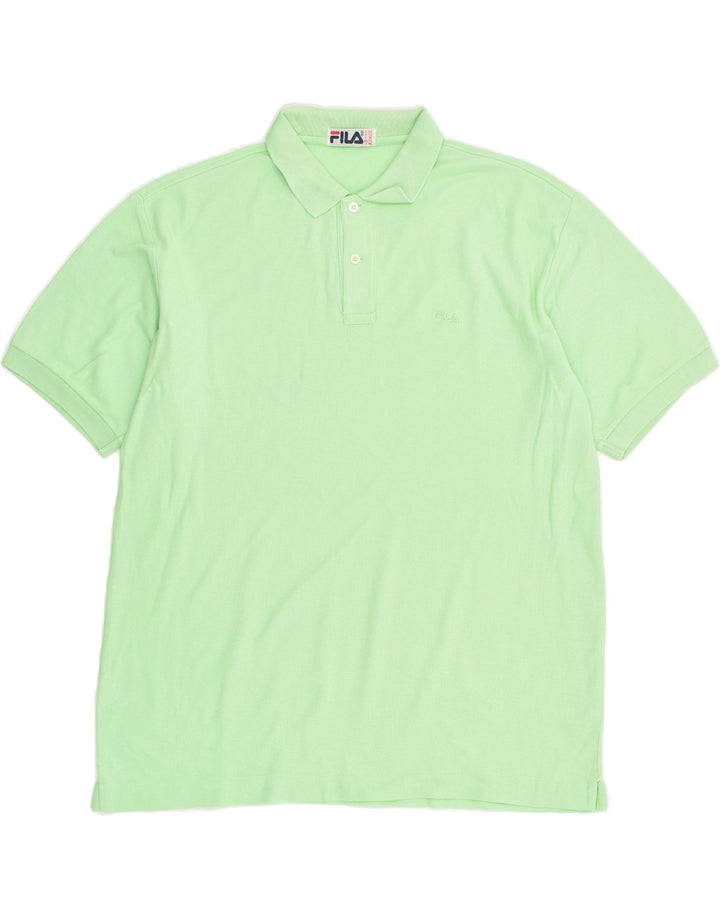 FILA Mens Polo Shirt IT 52 Large Green Cotton | Vintage Fila | Thrift | Second-Hand Fila | Used Clothing | Messina Hembry 