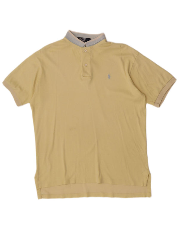 Polo Ralph Lauren Herrenhemd, groß, gelbe Colourblock-Baumwolle