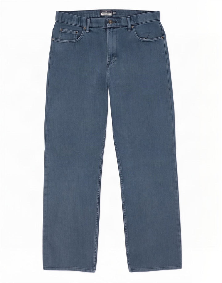 Marks & Spencer Herren Blue Harbor Straight Jeans W34 L31 Marineblaue Baumwolle