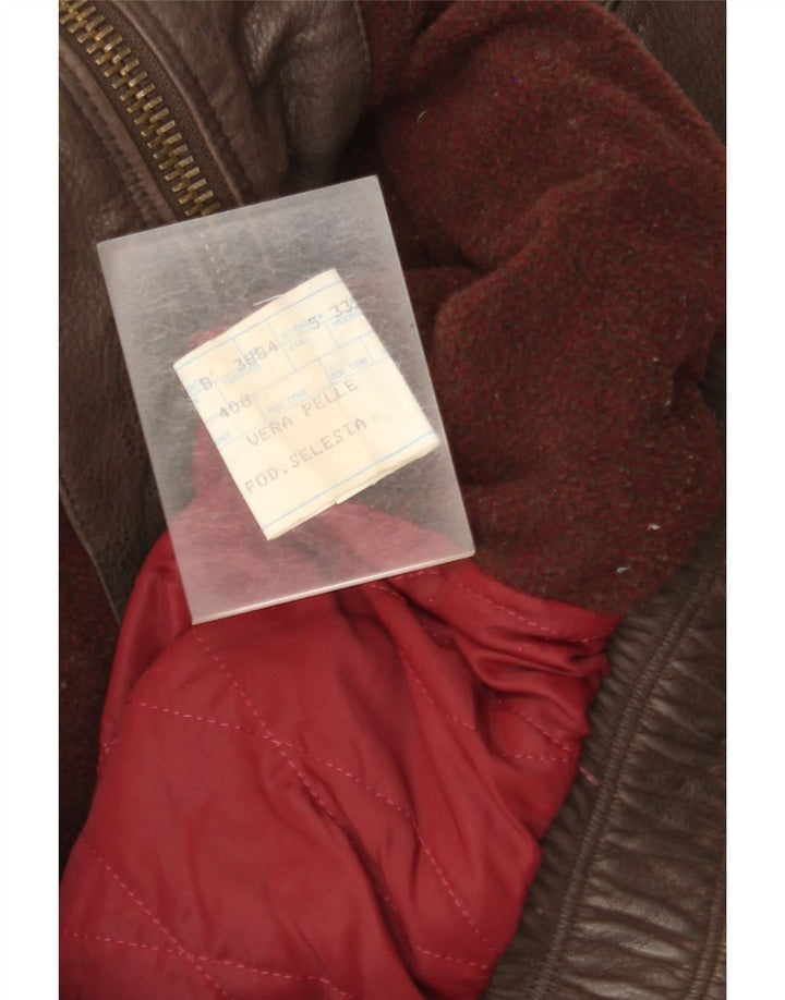 Vintage Herren Bomber Lederjacke EU 52 XL Braunes Leder