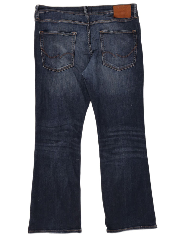Jack & Jones Herren Jake Bootcut Jeans W34 L30 Marineblau Baumwolle