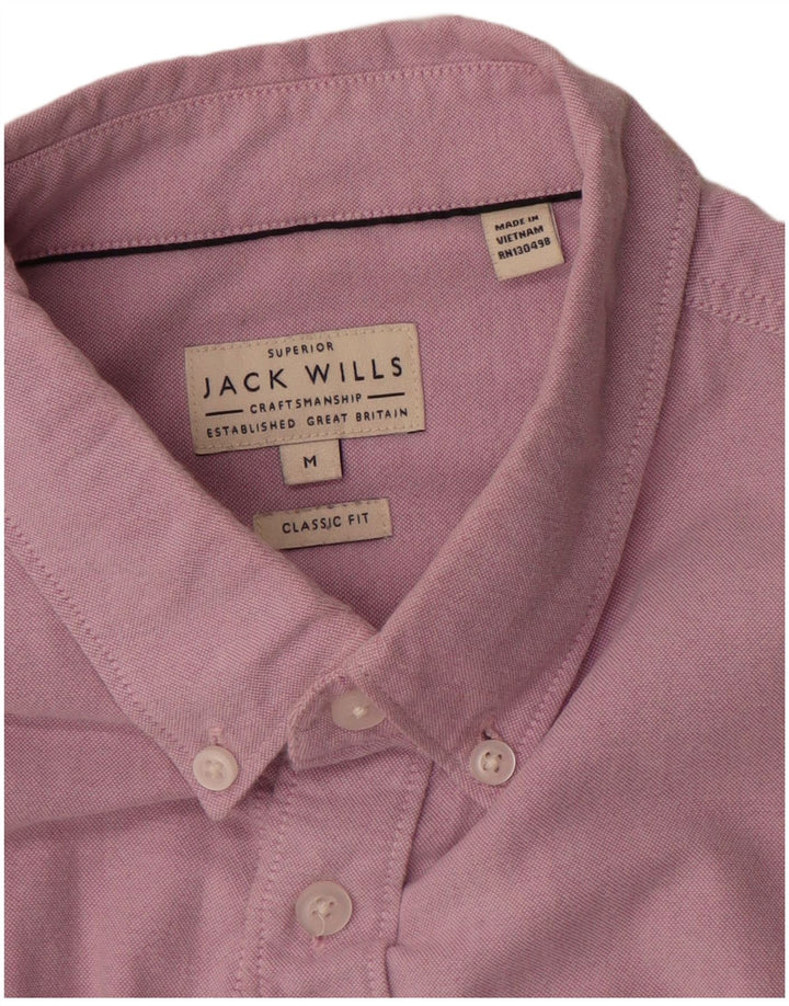 Jack Wills Herren-Hemd in klassischer Passform aus Baumwolle in Mittelrosa