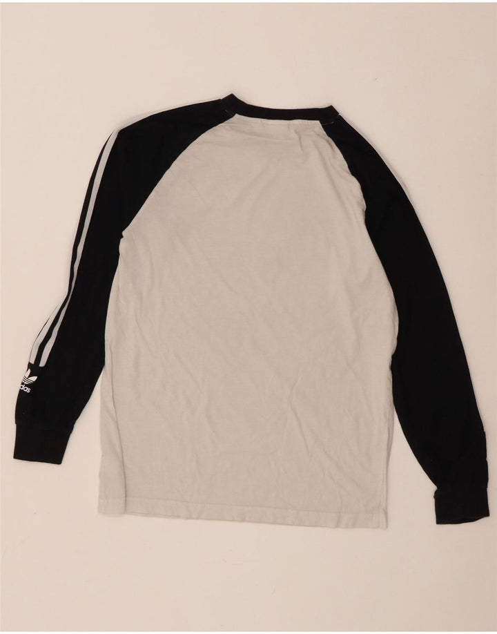 Adidas Herren Graphic Top Langarm Mittelweiß Colourblock Baumwolle