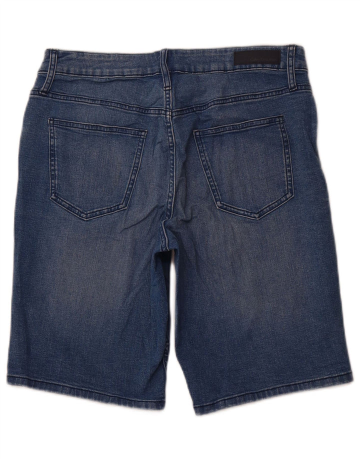 CALVIN KLEIN Damen Jeansshorts US 12 Large W32 Blaue Baumwolle