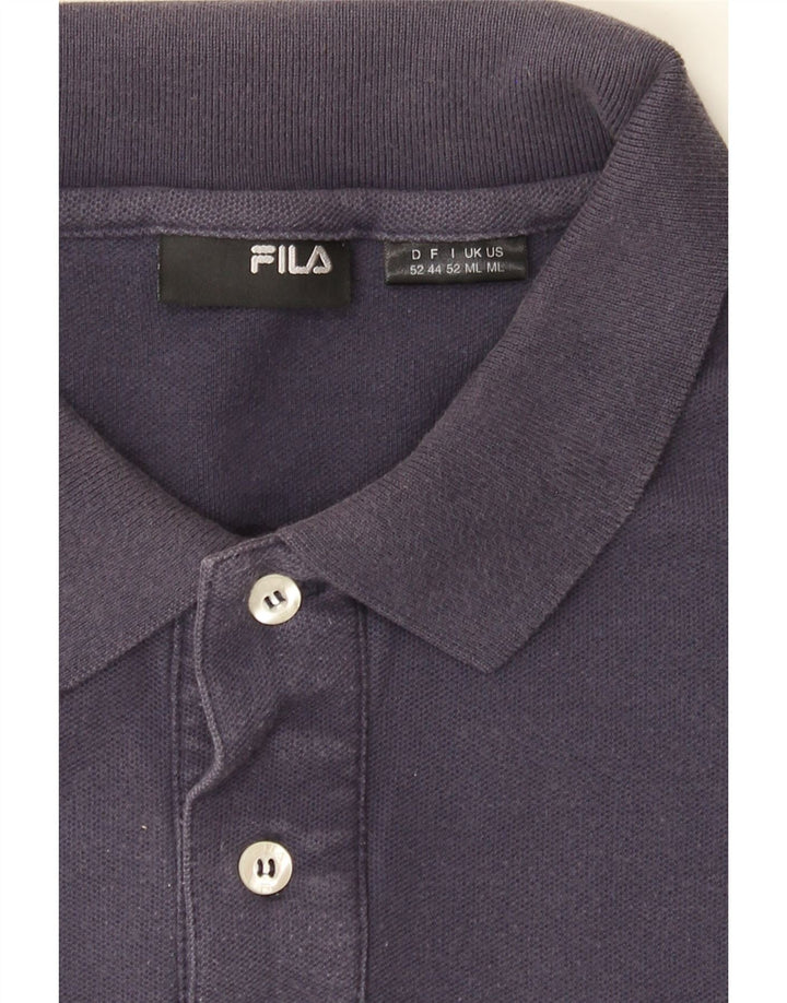 FILA Mens Polo Shirt Medium Navy Blue Cotton Vintage Fila and Second-Hand Fila from Messina Hembry 