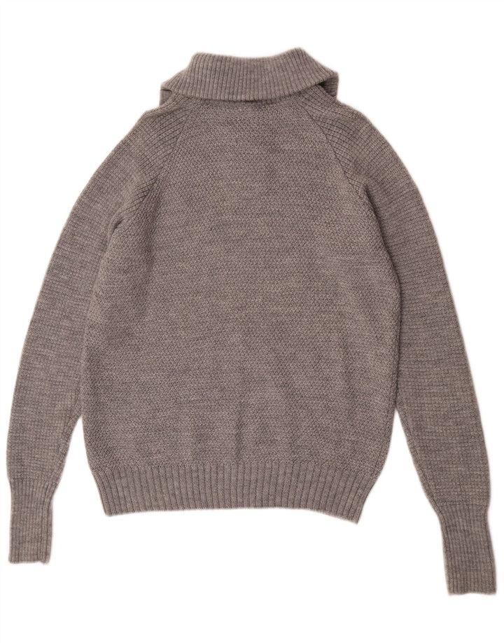 Bergans Herren-Pullover mit Reißverschluss, XL, graue Merinowolle