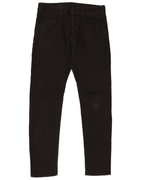 G-Star Herren Slim Straight Jeans W31 L32 Schwarze Baumwolle
