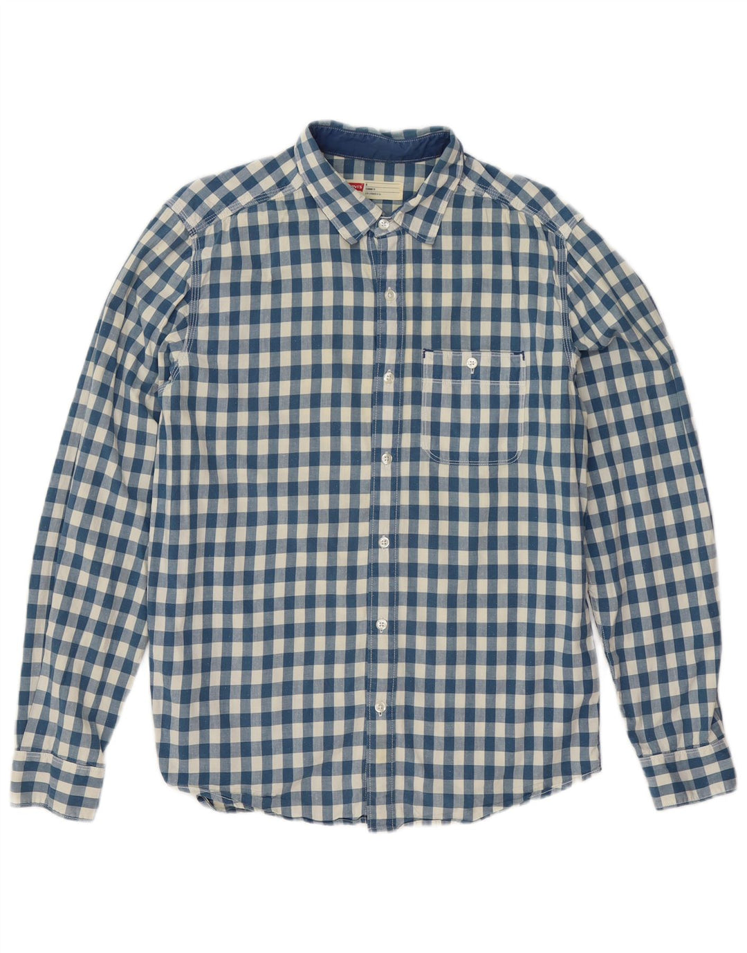 Levi's Herren-Hemd in Standard-Passform aus mittelblauer Gingham-Baumwolle