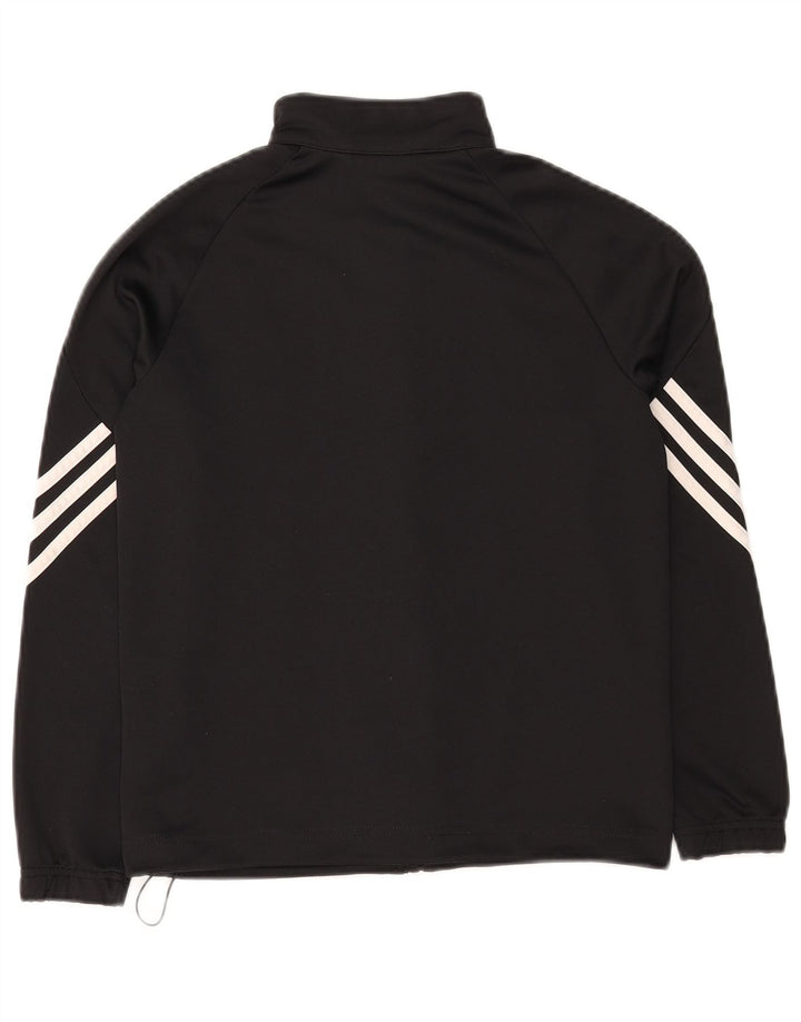 Adidas Mädchen-Trainingsanzug-Top-Jacke, 9–10 Jahre, schwarzes Polyester