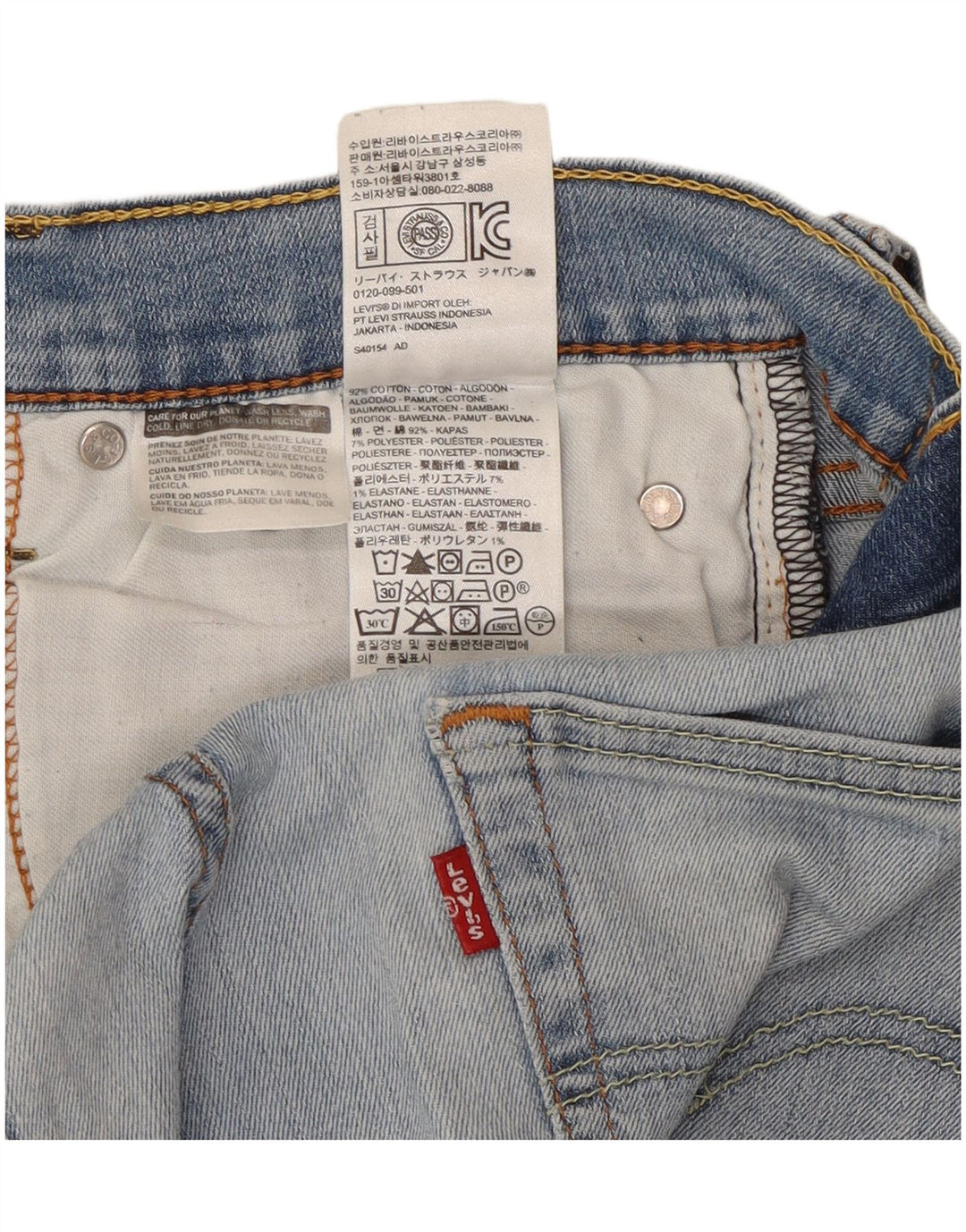 Levi's Herren Slim Jeans W31 L34 Blaue Baumwolle