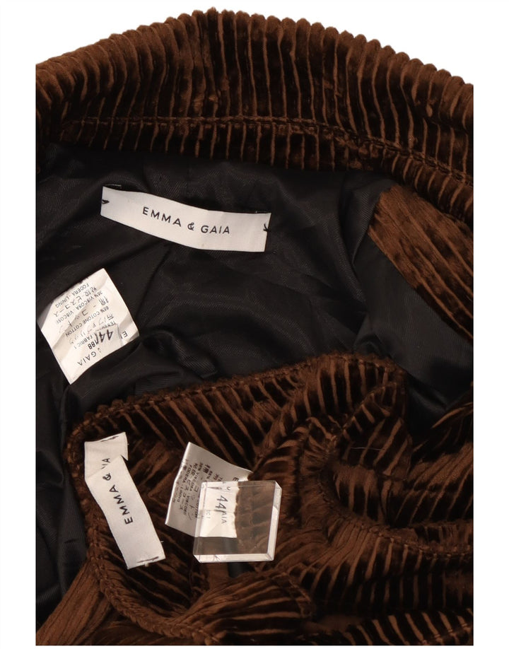 EMMA & GAIA Damen-Zweiteiler aus Cord, IT 44, Mittel W28 L28, Braun