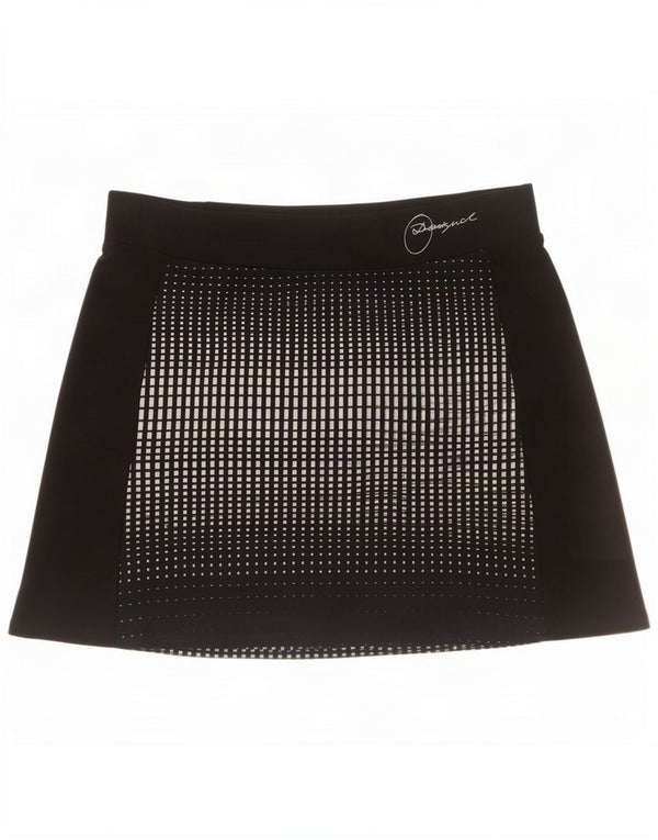 Desigual Damen Grafik-Minirock XL W34 Schwarze geometrische Viskose