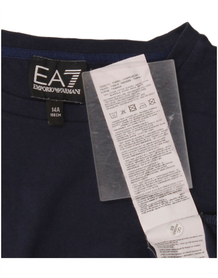 EMPORIO ARMANI Grafik-T-Shirt für Jungen, 13–14 Jahre, marineblaue Baumwolle