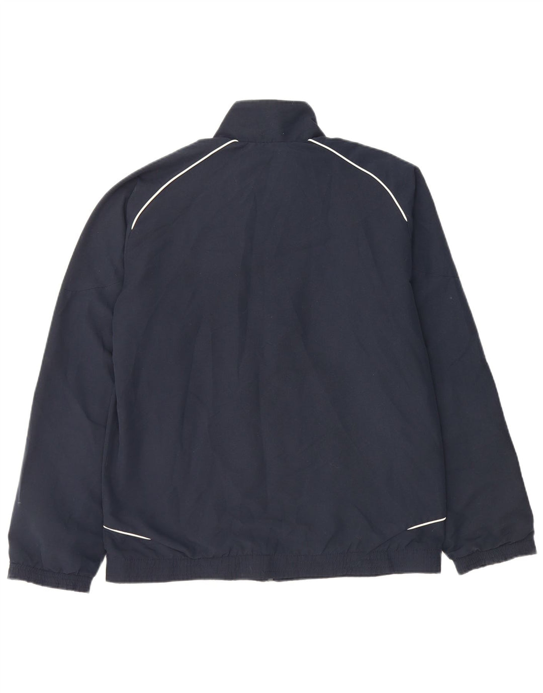 ADIDAS Herren-Trainingsanzug-Oberteiljacke UK 38/40 Mittelmarineblaues Polyester