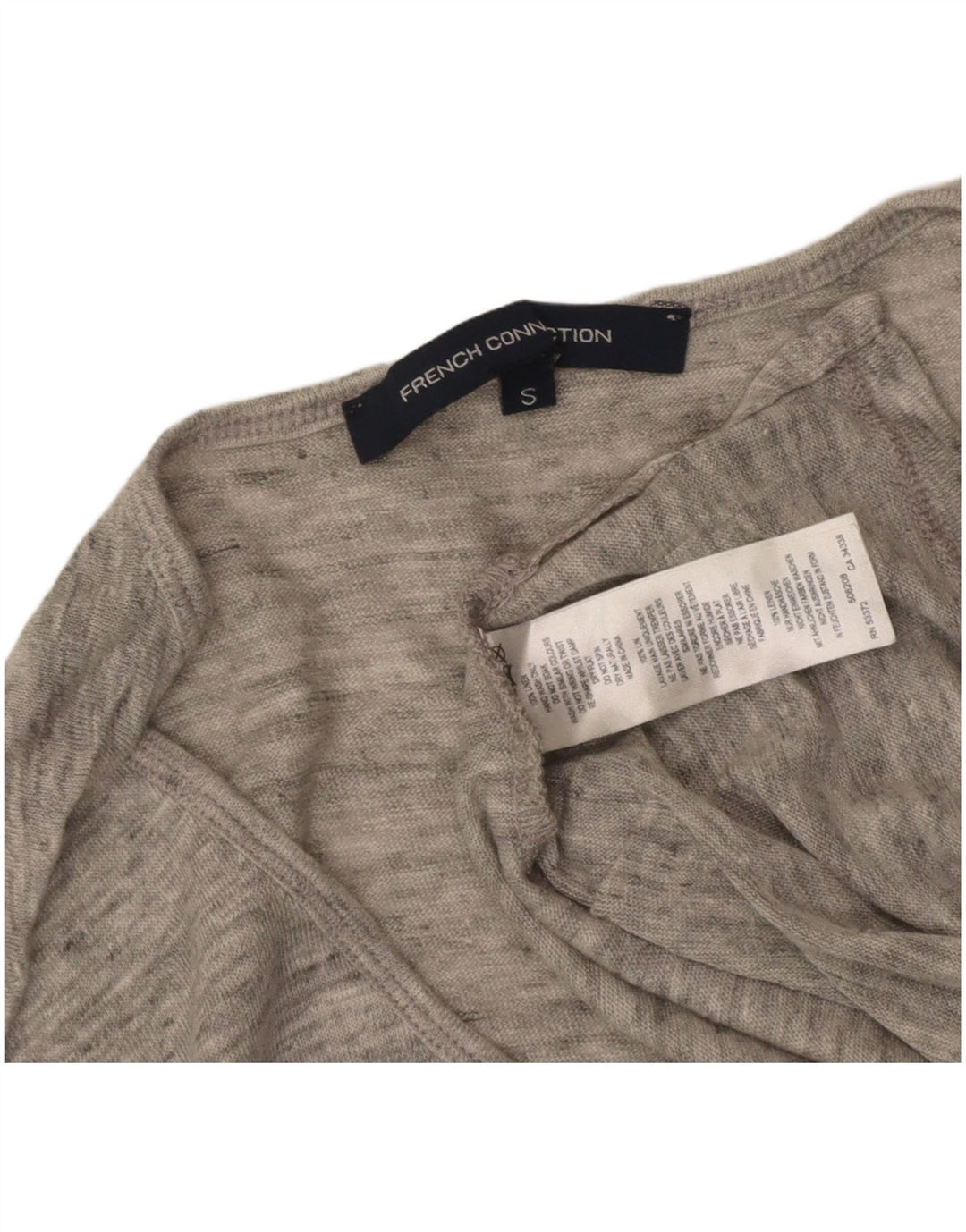 FRENCH CONNECTION Womens 3/4 Sleeve Blouse Top UK 10 Small Grey Floral