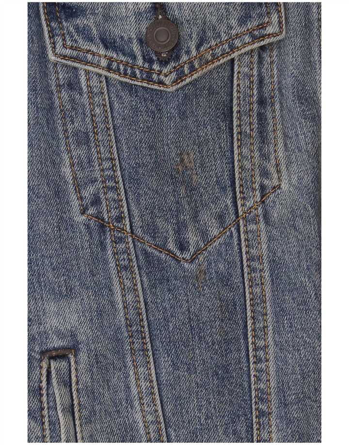 Levi's Damen Jeansjacke UK 10 Small Blaue Baumwolle