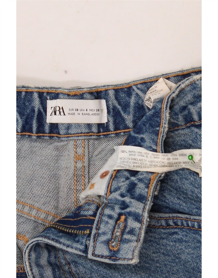 ZARA Damen Jeansshorts EU 38 Small W28 Blaue Baumwolle
