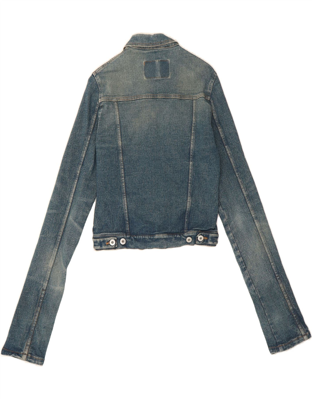 BOOSLEY Womens Crop Denim Jacket UK 8 Small Blue Vintage Boosley and Second-Hand Boosley from Messina Hembry 