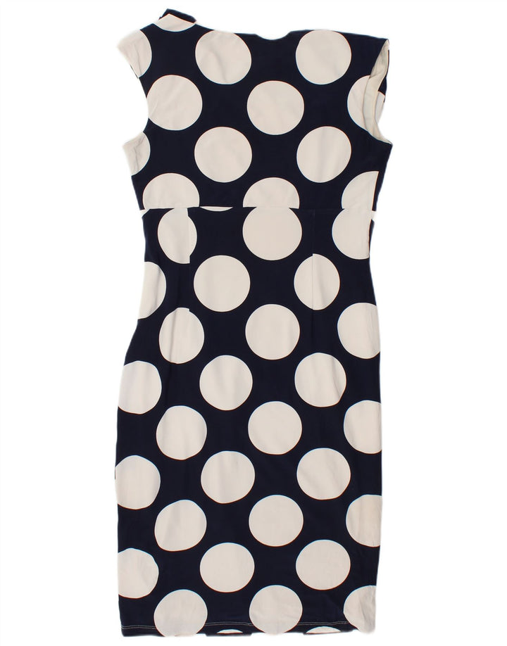 Phase Eight Damen Figurbetontes Kleid UK 12 Mittel Marineblau gepunktet