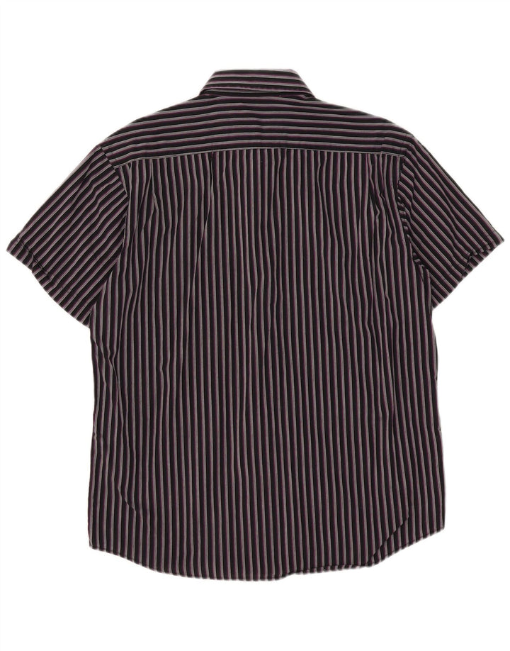 Ben Sherman Herren-Kurzarmhemd, groß, schwarz gestreift, Baumwolle
