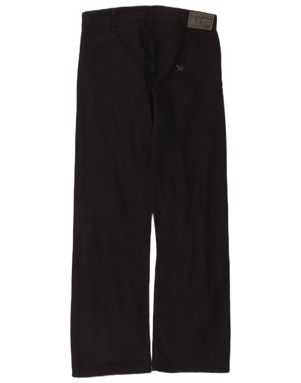Armani Mens Bootcut Casual Trousers W34 L32 Black Cotton