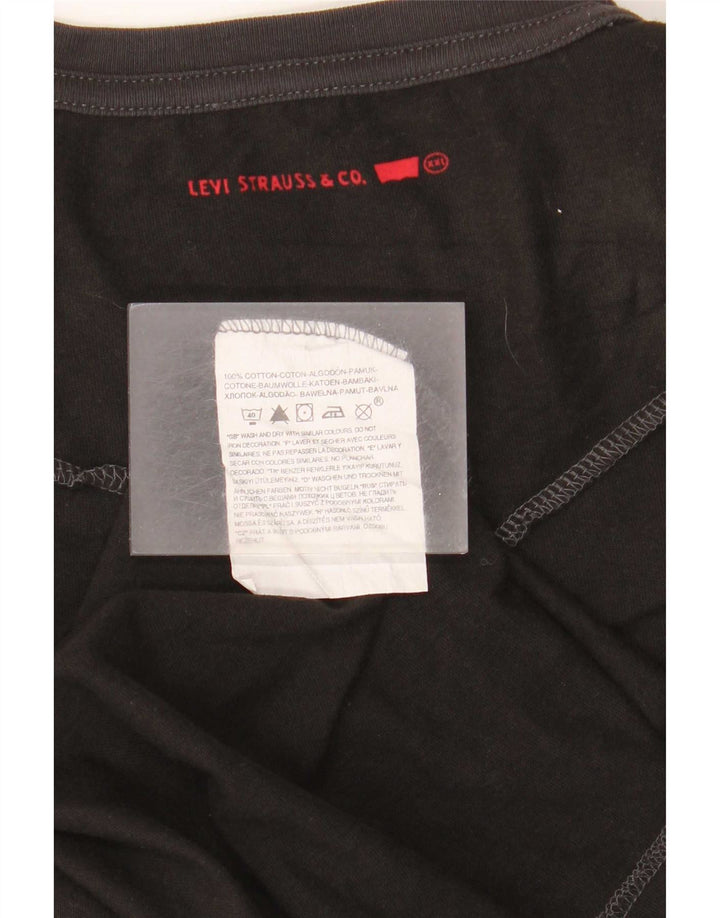Levi's Herren-Top, langärmelig, 2XL, schwarze Baumwolle