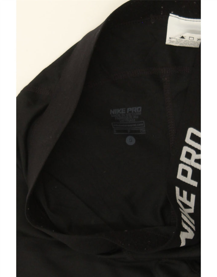 NIKE Womens Graphic Leggings UK 10 Small  Black Polyester Vintage Nike and Second-Hand Nike from Messina Hembry 