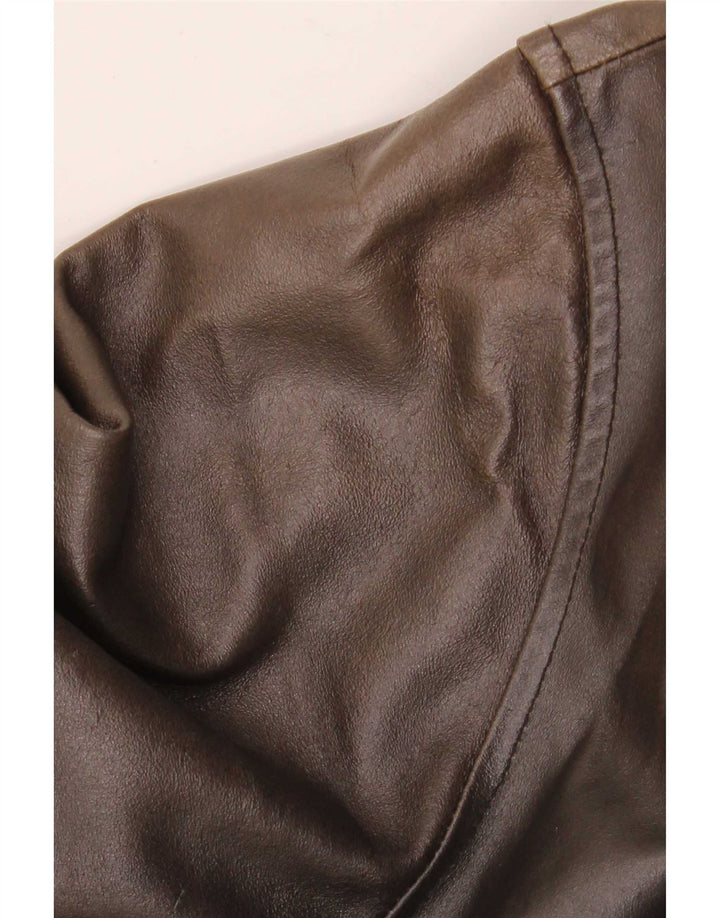 Metropolitan Herren-Ledermantel mit Kapuze IT 54 2XL Braun