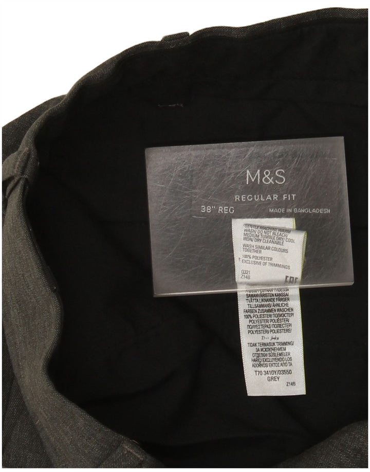 Marks & Spencer Herren-Anzughose mit gerader Passform, gerade Passform, W38, L31, Grau