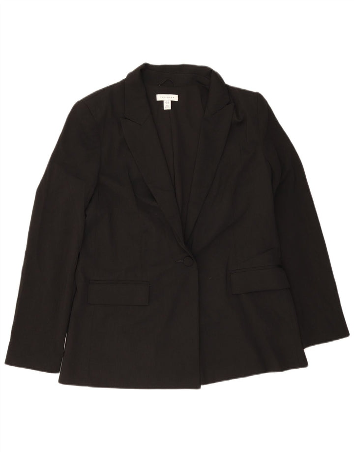 Topshop Damen-Blazerjacke mit 1 Knopf, Gr. 10, Größe S, Schwarz, Polyester