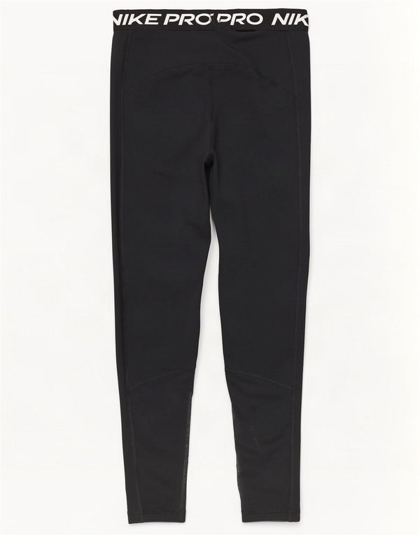 Nike Womens Dri Fit Graphic Crop Leggings UK 12 Mittelschwarzes Polyester