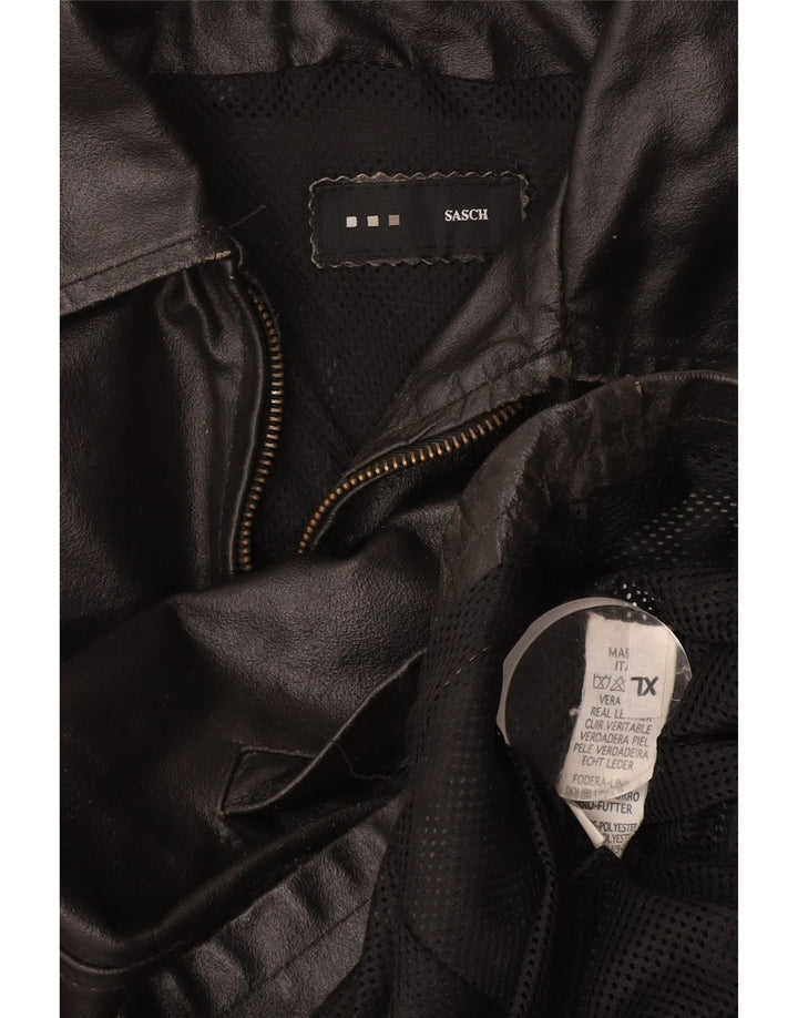 Vintage Herren Lederjacke UK 42 XL Schwarzes Leder