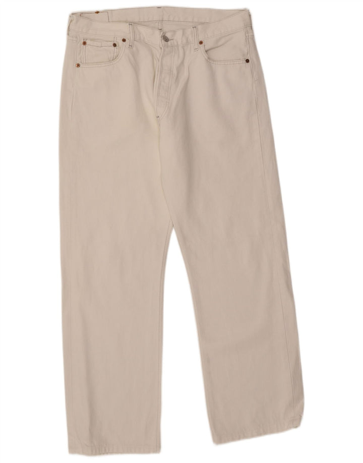 Levi's Herren 501 Straight Jeans W36 L30 Weiße Baumwolle