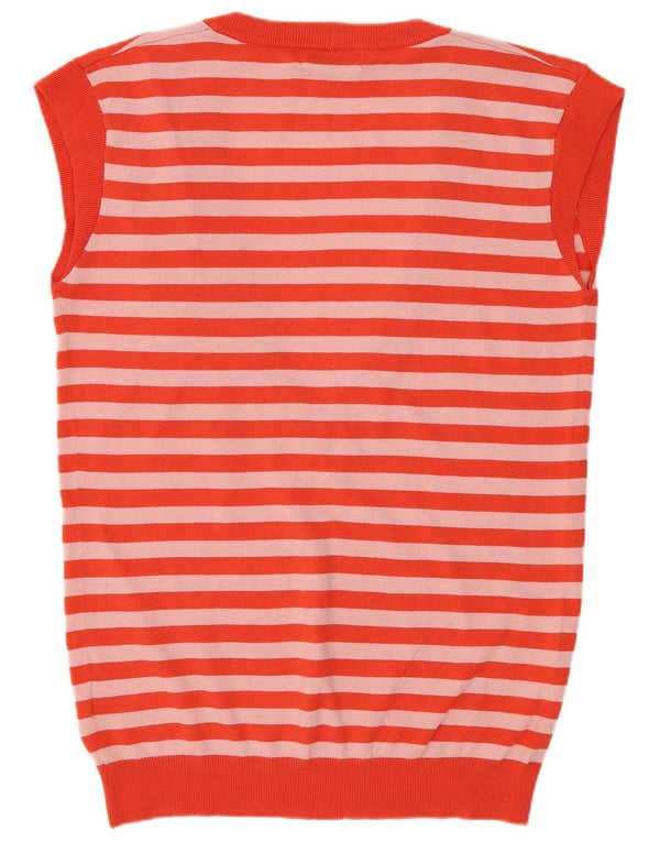 Topshop Damen-Weste-Tanktop UK 10 Small Rot gestreift aus Baumwolle